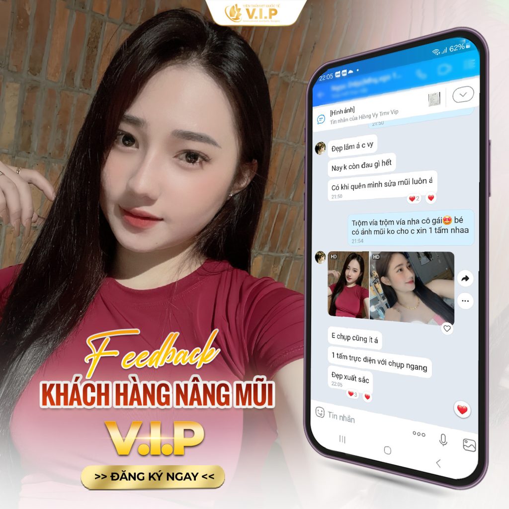 khách hàng hài lòng về nâng mũi tại V.I.P